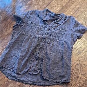 Prana Chocolate Brown Textured Shirt